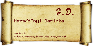 Harsányi Darinka névjegykártya